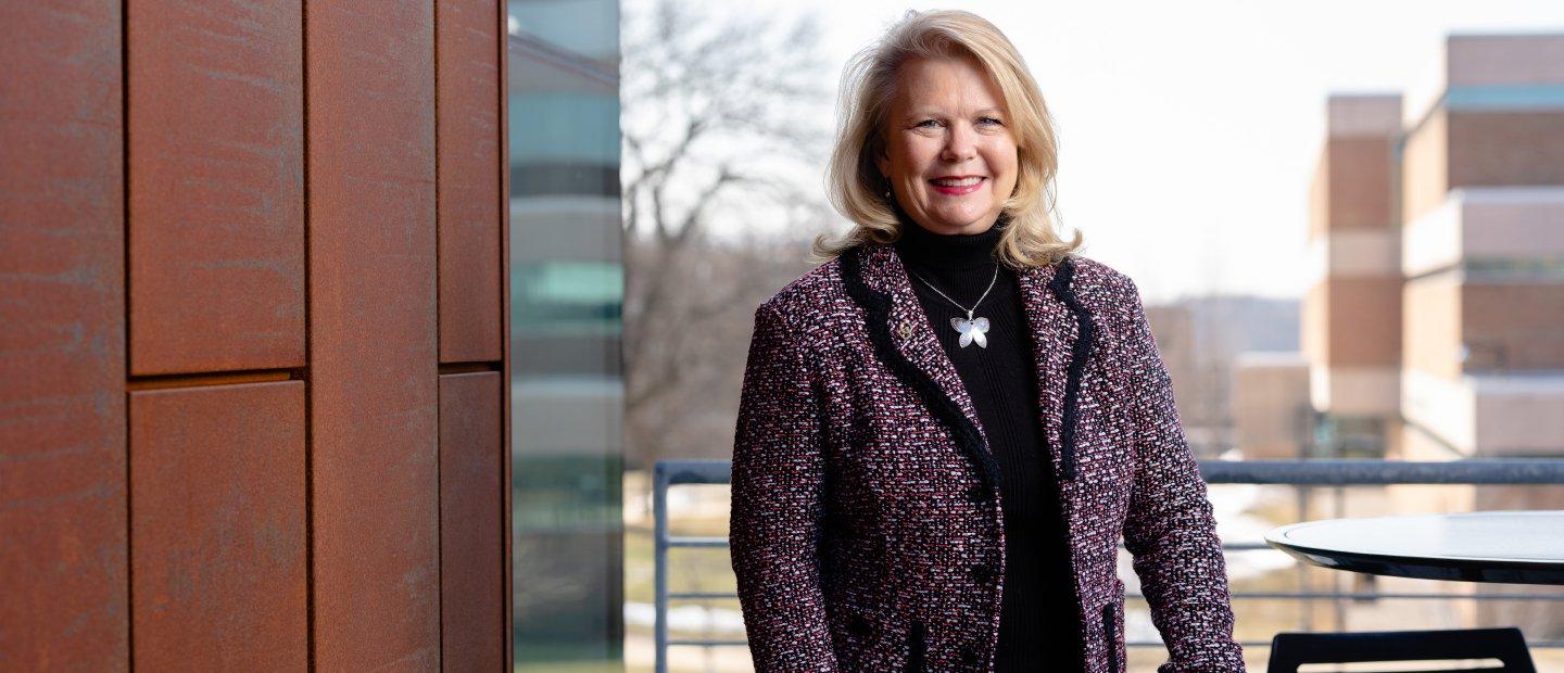 Oakland University Provost, Dr. Rios-Ellis, smiling at the camera.